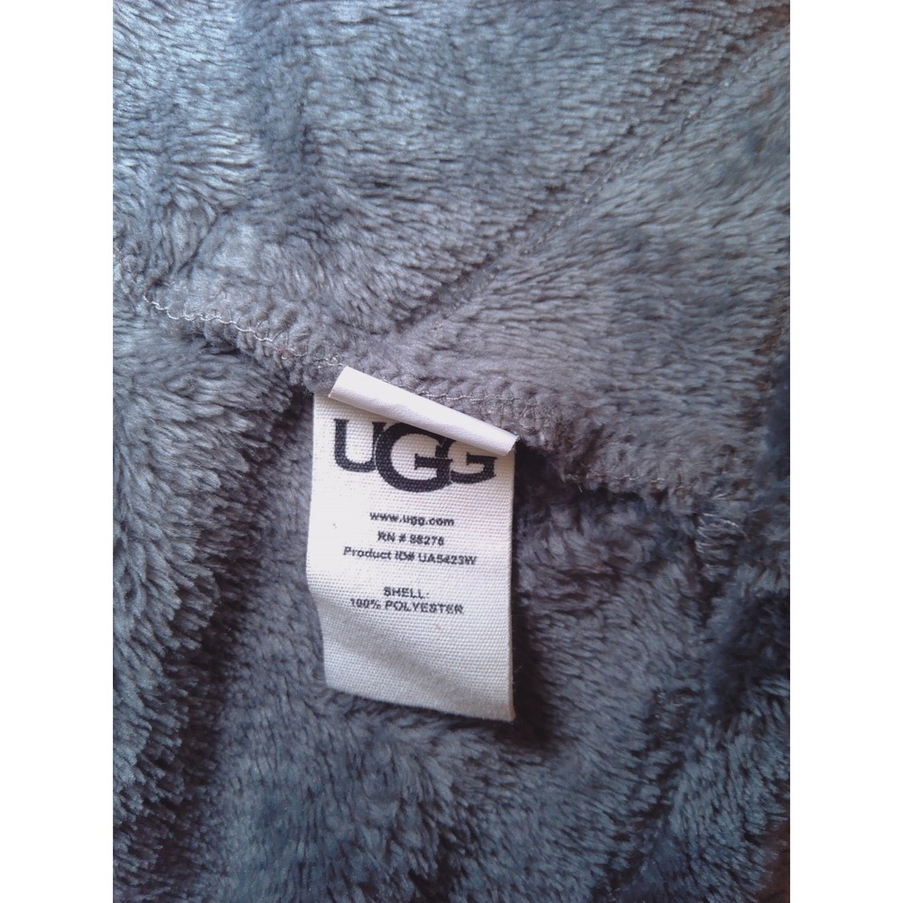 UGG Charcoal Gray Fleece Cardigan Sweater Women Medium UA5423W Gray - Picture 4 of 6